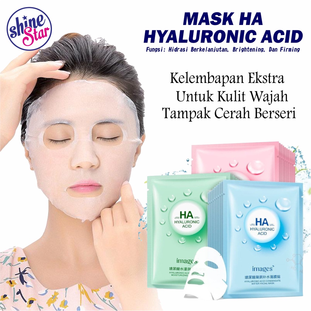 SHINE STAR - IMAGES HA HYALURONIC ACID FACIAL MASK / MASKER WAJAH GLOWING MELEMBABKAN KULIT WAJAH KERING