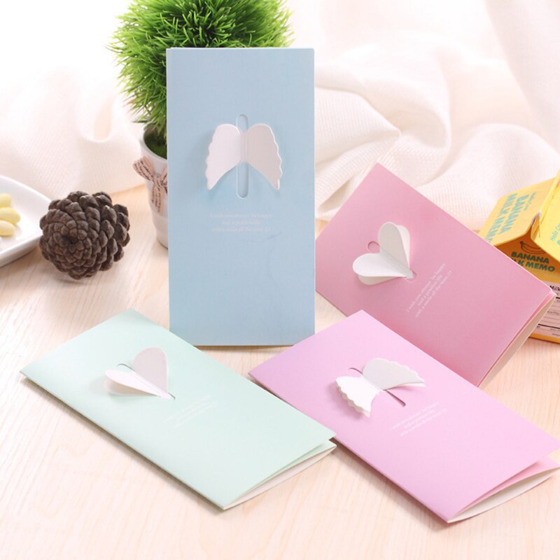 3D Folding Creative Love Bow Greeting Card Best Wishes Invitations Cards For Valentine's Day Xmas Birthday Wedding Party Blessing Card