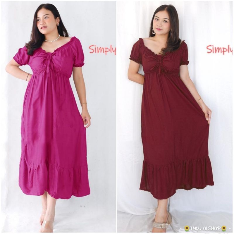 DRESS CASSANDRA DRESS BALI DASTER CASANDRA POLOS DRESS RAYON BALI.