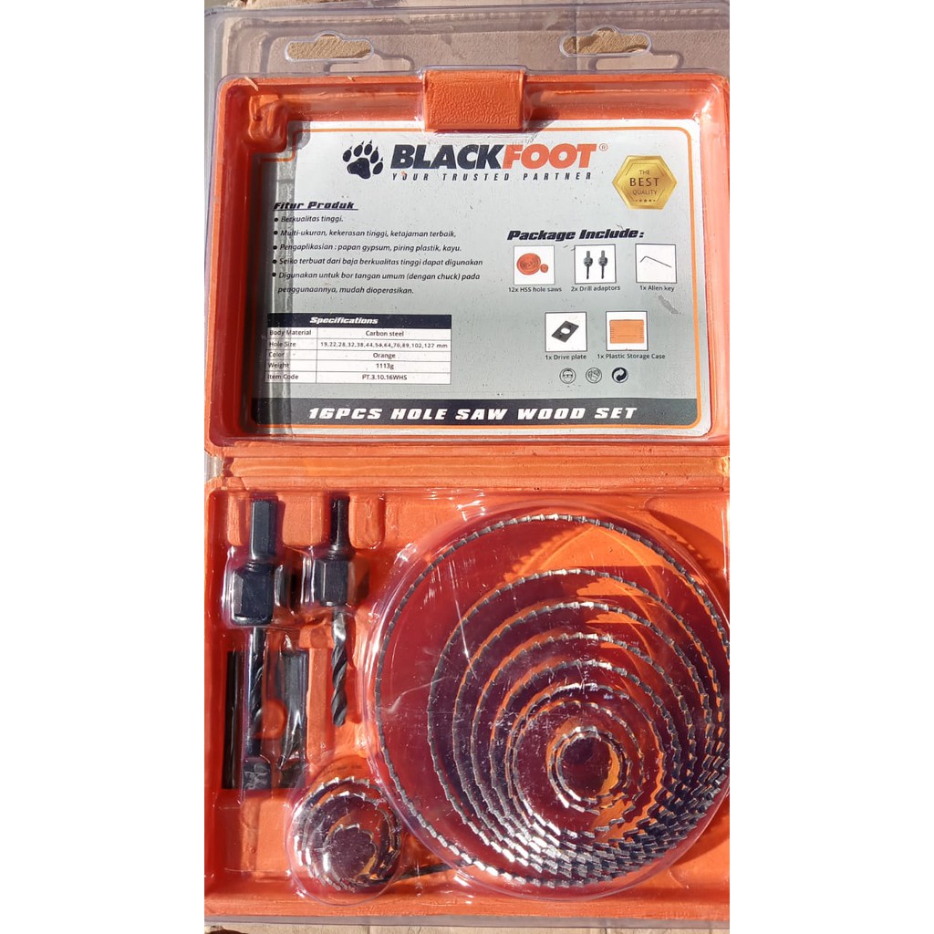 Mata Bor Kayu Bulat Isi 16pcs/ Hole saw wood SET/ Pelubang pembolong kayu