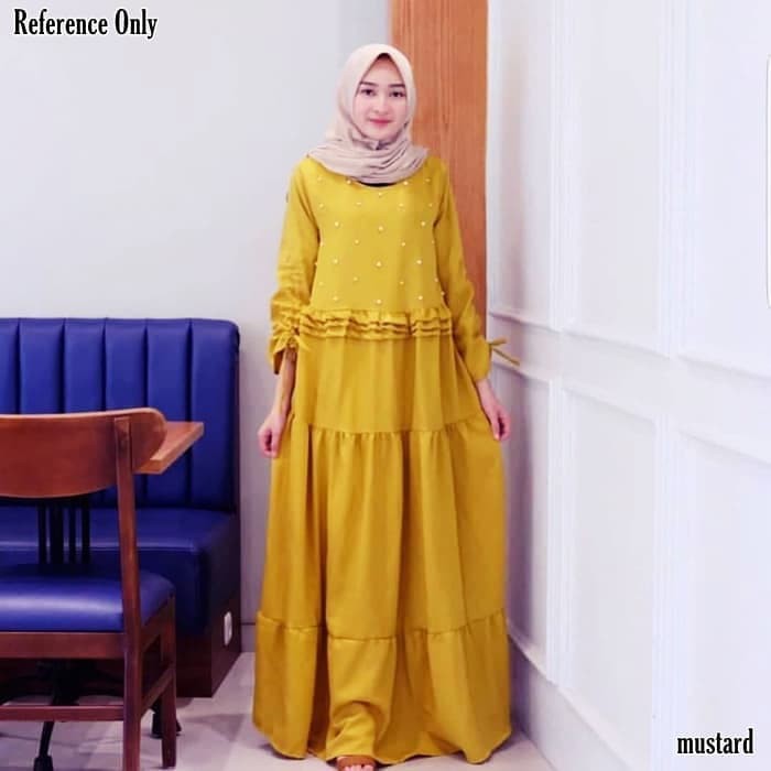GAMIS SYARI ANNAJAH CAPUCCINO 900GR 110 140 ALLSIZE GAMIS SYARI BUSUI CADAR CREPE HQ POLOS MURAH I.