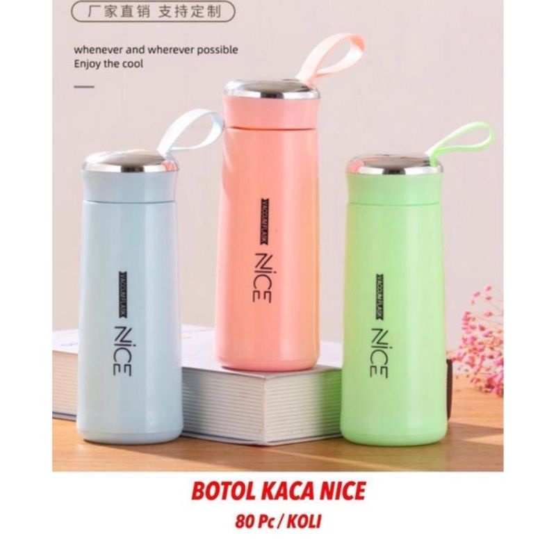 Botol Kaca NICE Botol Minum Kaca Nice 400ML