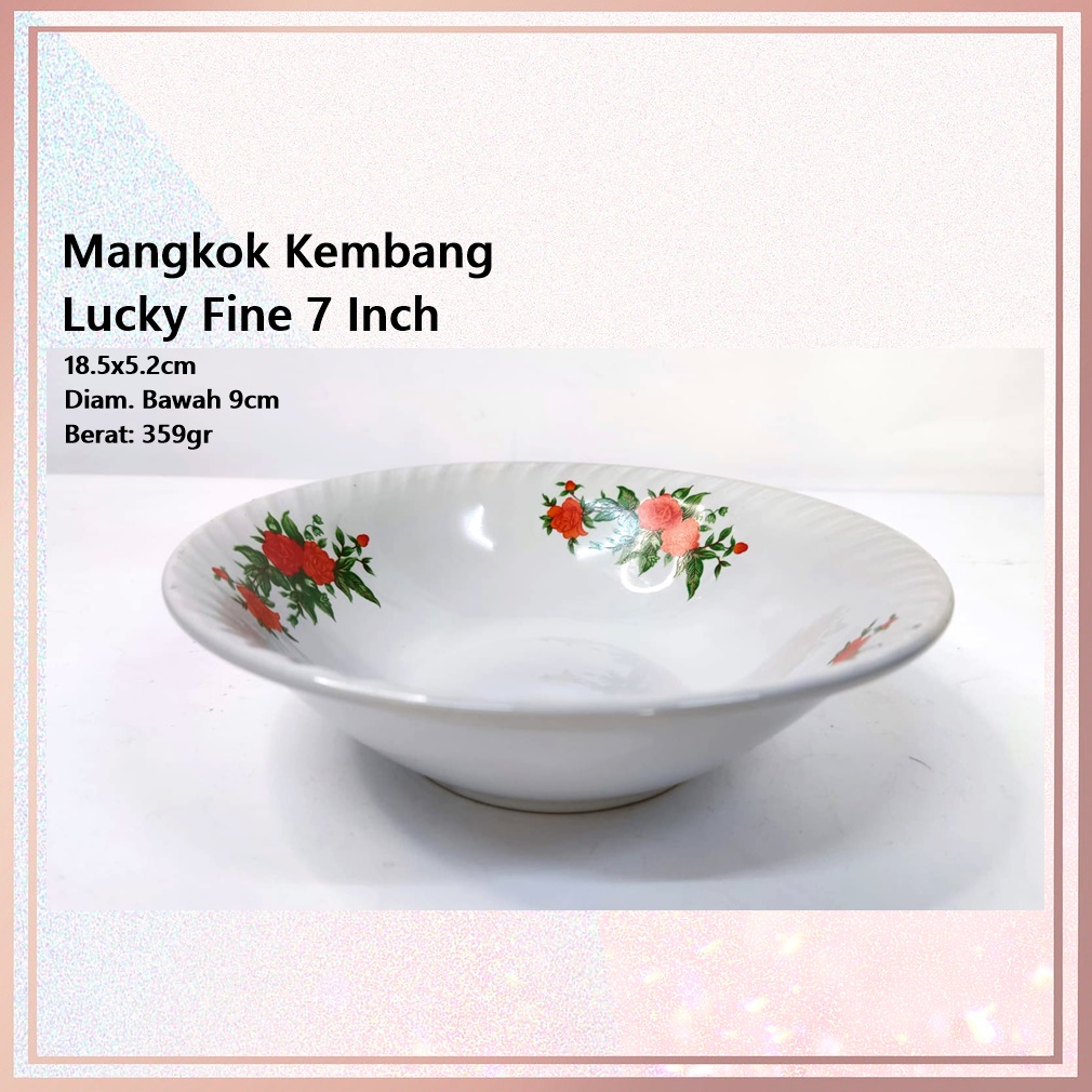 Mangkok Soto/Mangkok Makan Kembang Lucky Fine 7 Inch