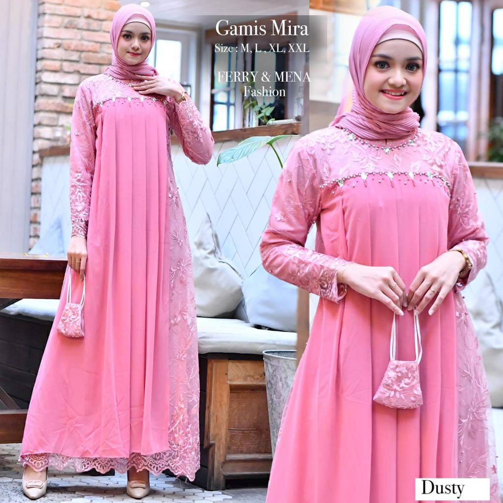 NEW ARRIVAL Bisa JUMBO- Dress Brukat Gamis Brukat Premium Myra Mira Terbaru 2022 | Dress Kekinian Baju Lamaran Tunangan Wisuda