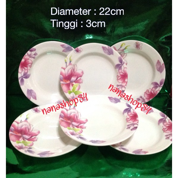 Piring Melamin Motif Bunga