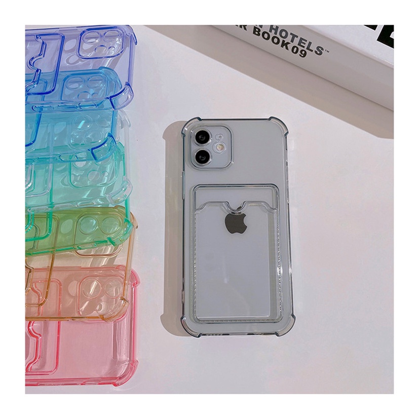 Samsung A22 A02 A82 A72 A52 A42 A32 A12 A10s Case Clear Card Holder Shockproof Phone Case Protective Cover-5