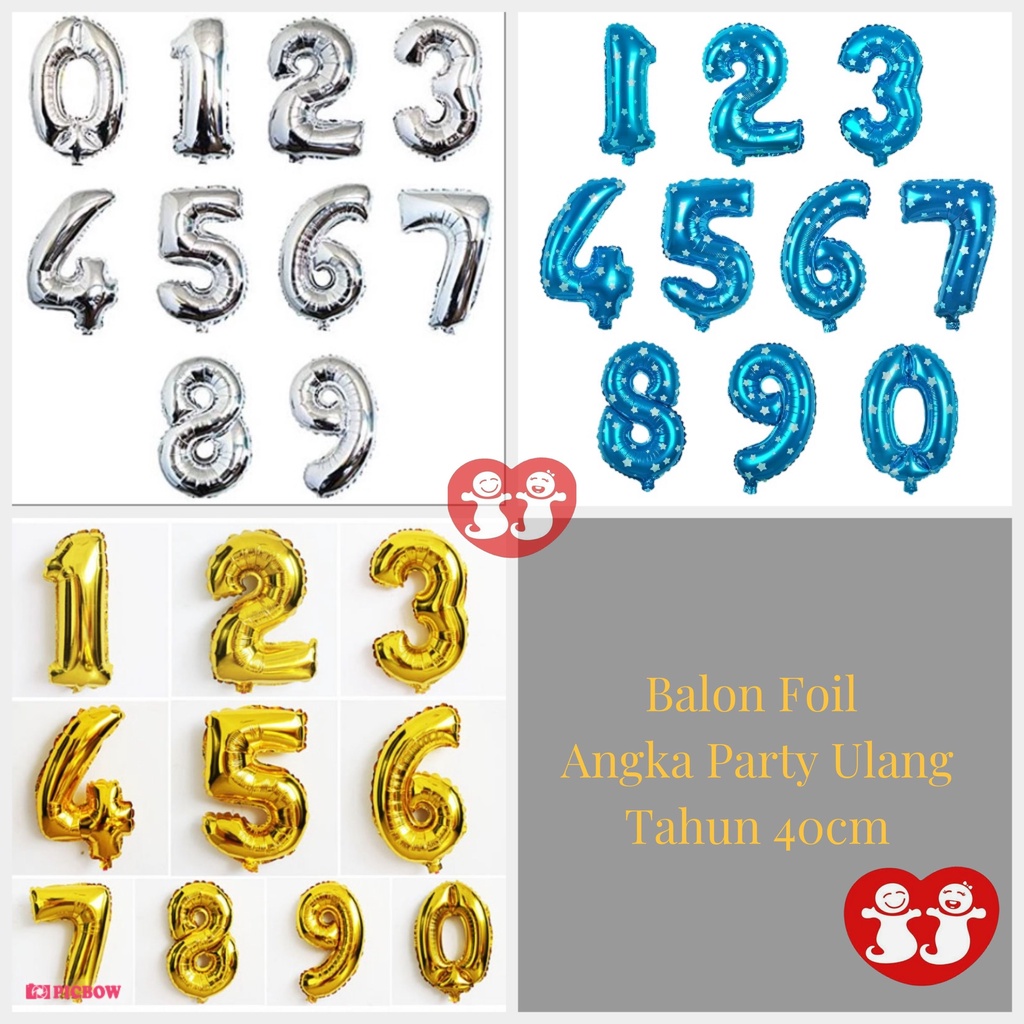 Angka/Huruf Balon Foil Party Ulang Tahun