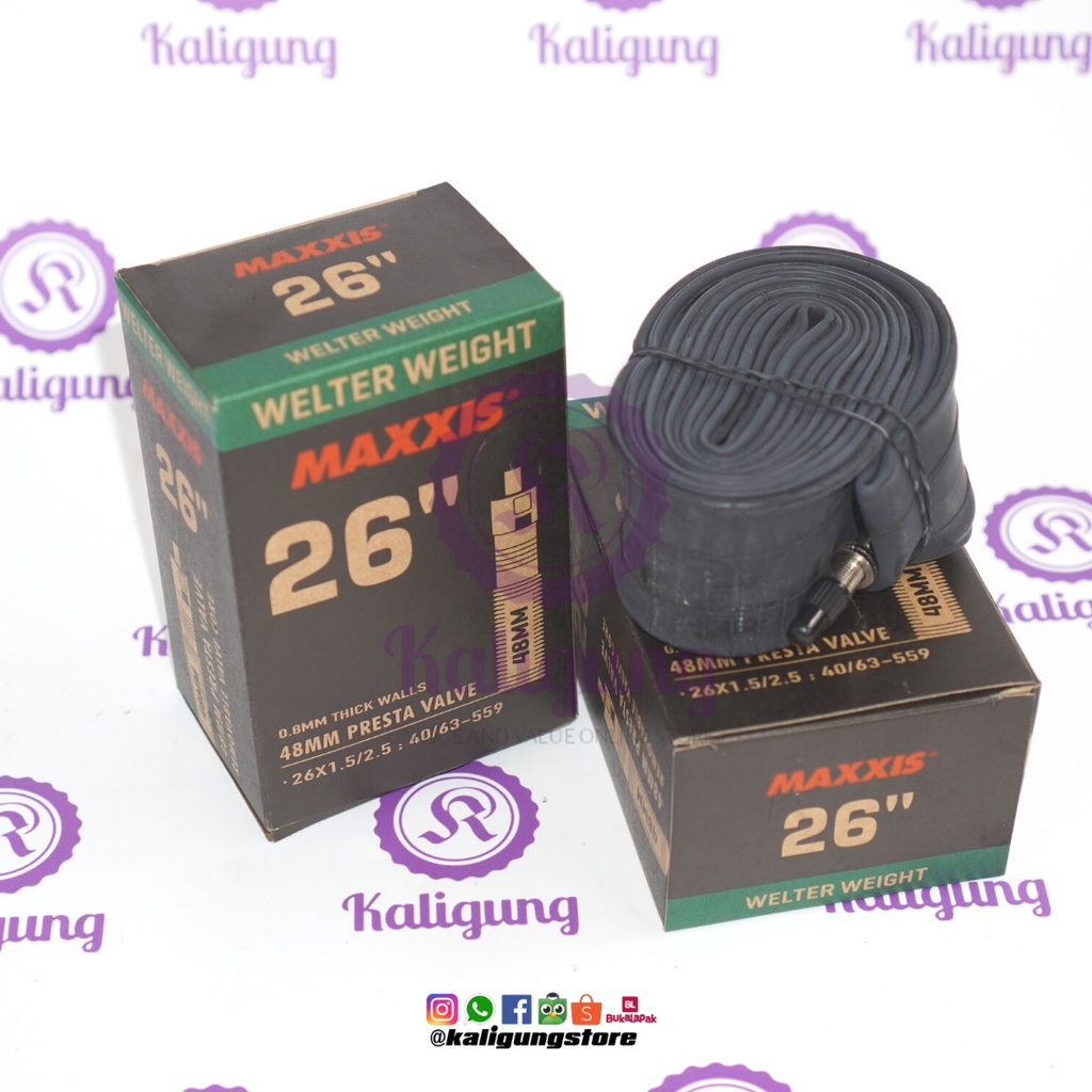 Ban Dalam MTB MAXXIS 26 x 1.50 - 2.5 FV48MM Presta -   Welter Weight Roda 26" Bicycle Tube - Ban Dal