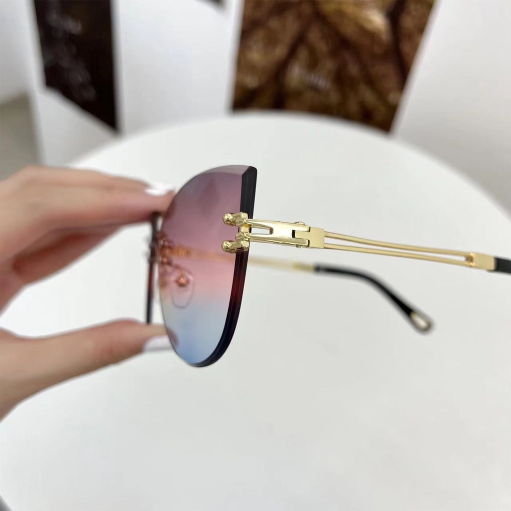 Rowling(ka-196)Kacamata  Hitam Terbaru Wanita No Frame Titanium  Style Cat Eye Kacamata Fashion Murah/Kacamata Sunglasses Import Wanita Kacamata Fashion