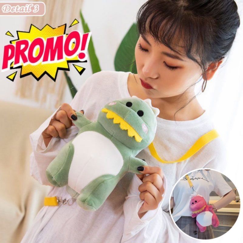 Boneka Motif Dinosaurus Tas Selempang Bahu Kartun Dinosaurus