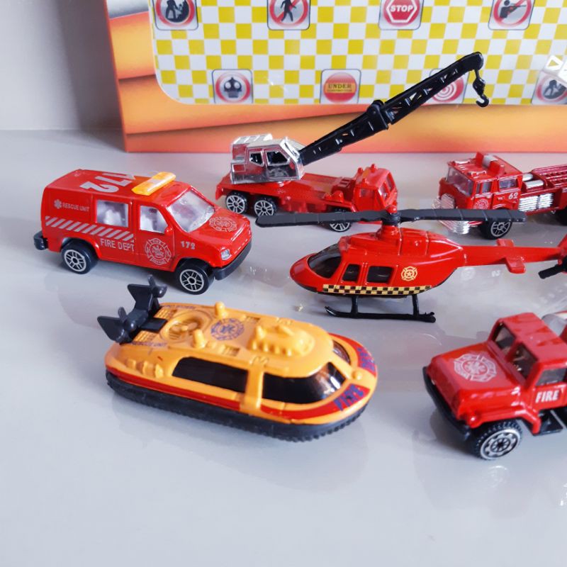 Set Diecast Kendaraan Pemadam Kebakaran - Mainan Miniatur Fire Rescue