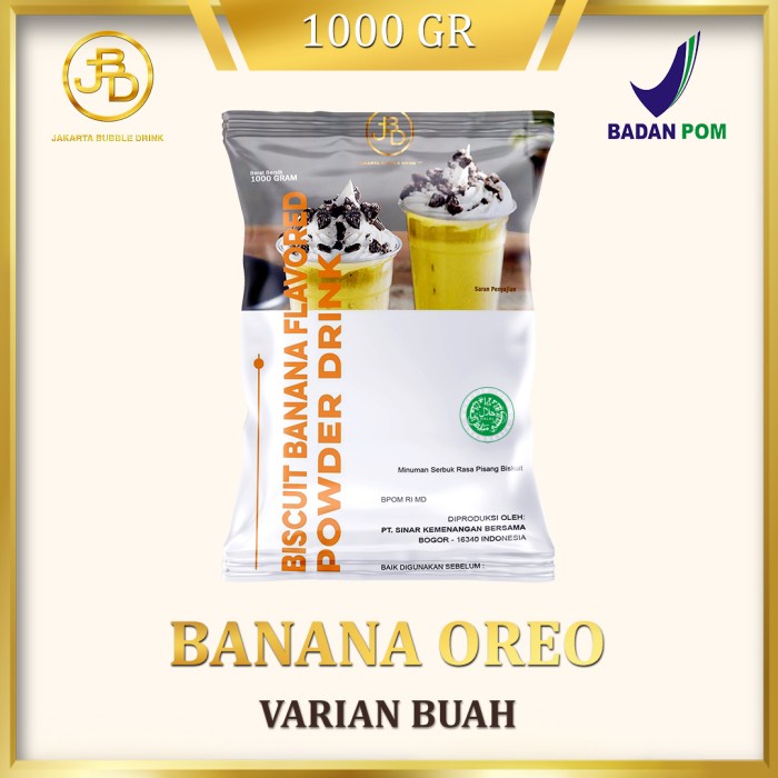 

BUBUK MINUMAN PREMIUM BANANA OREO 1KG JAKARTA BUBBLE DRINK