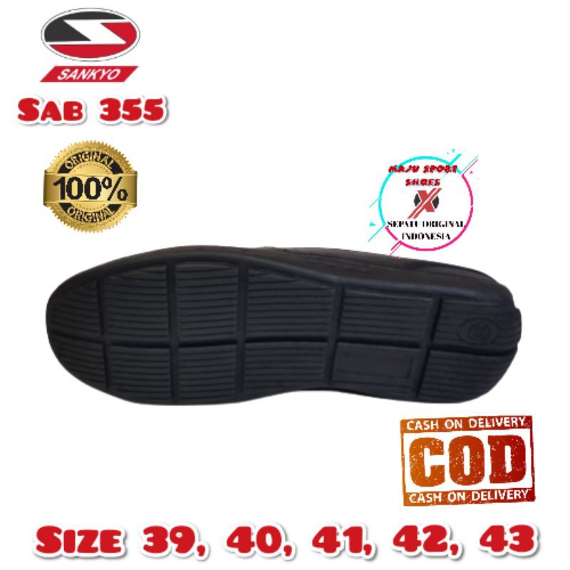 SEPATU PANTOFEL KARET PRIA ORIGINAL SANKYO SAB SAF / SEPATU KARET PRIA ANTI AIR HITAM