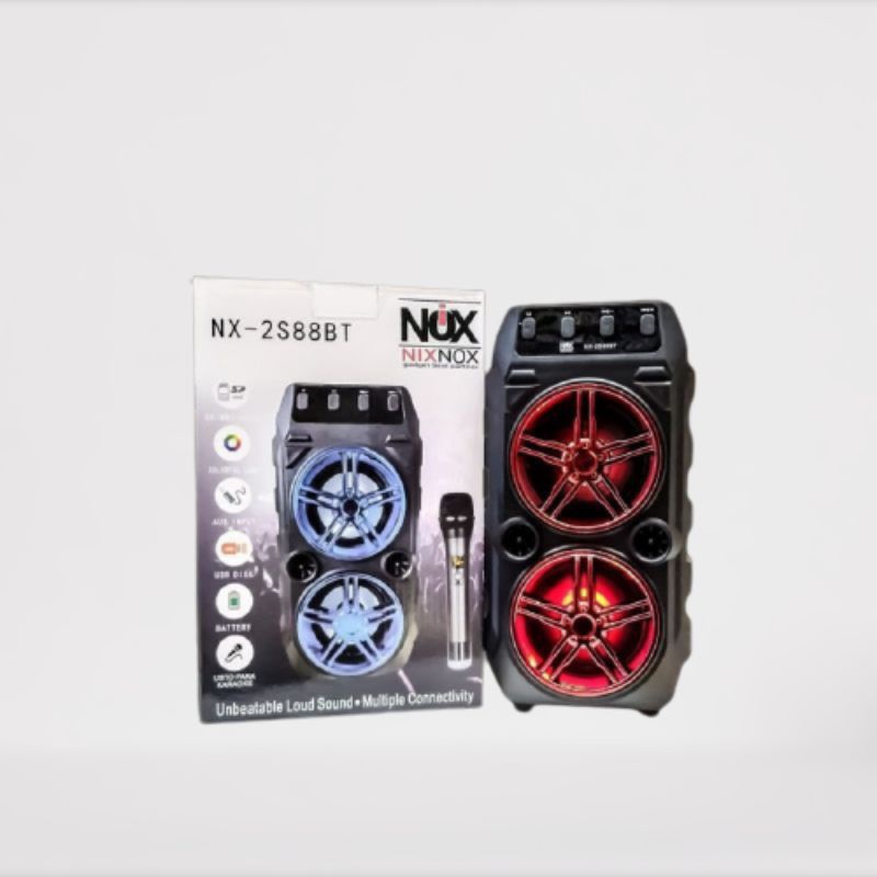 SPEAKER BLUETOOTH *NIXNOX NX-2S88BT LED FREE MIC Buat Karaoke