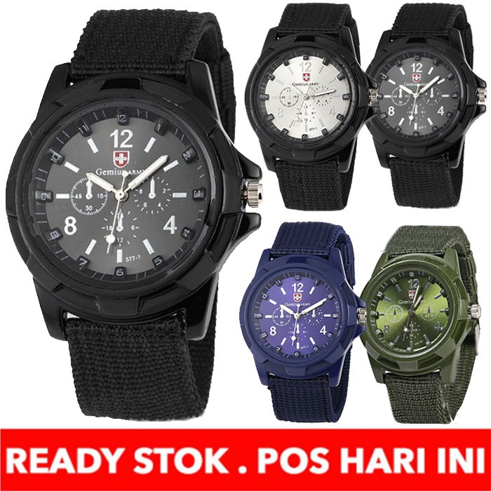 Gemius Army Jam Tangan Pria Analog Sport Canvas