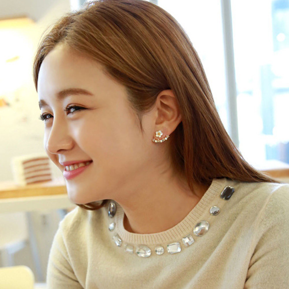 Anting Gantung Model Bunga Daisy Anti Alergi Fungsi Ganda untuk Wanita