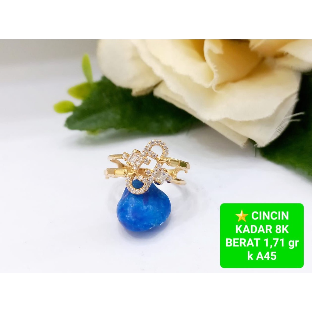 Cincin kadar 375/8karat crm fashion dewasa size 13 dan 18