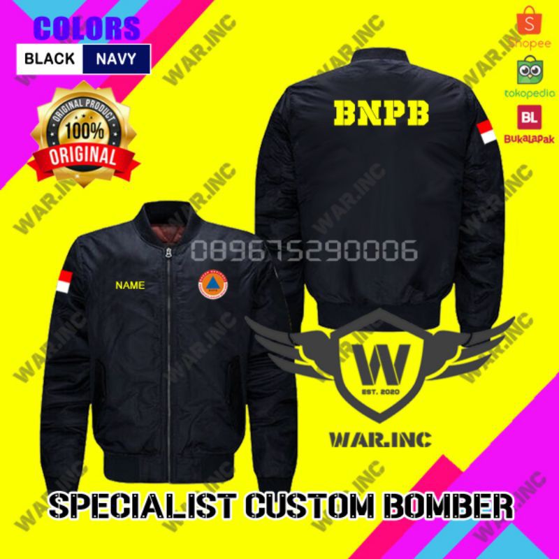 JAKET LOGO BORDIR jaket BNPB custom bomber TERBARU