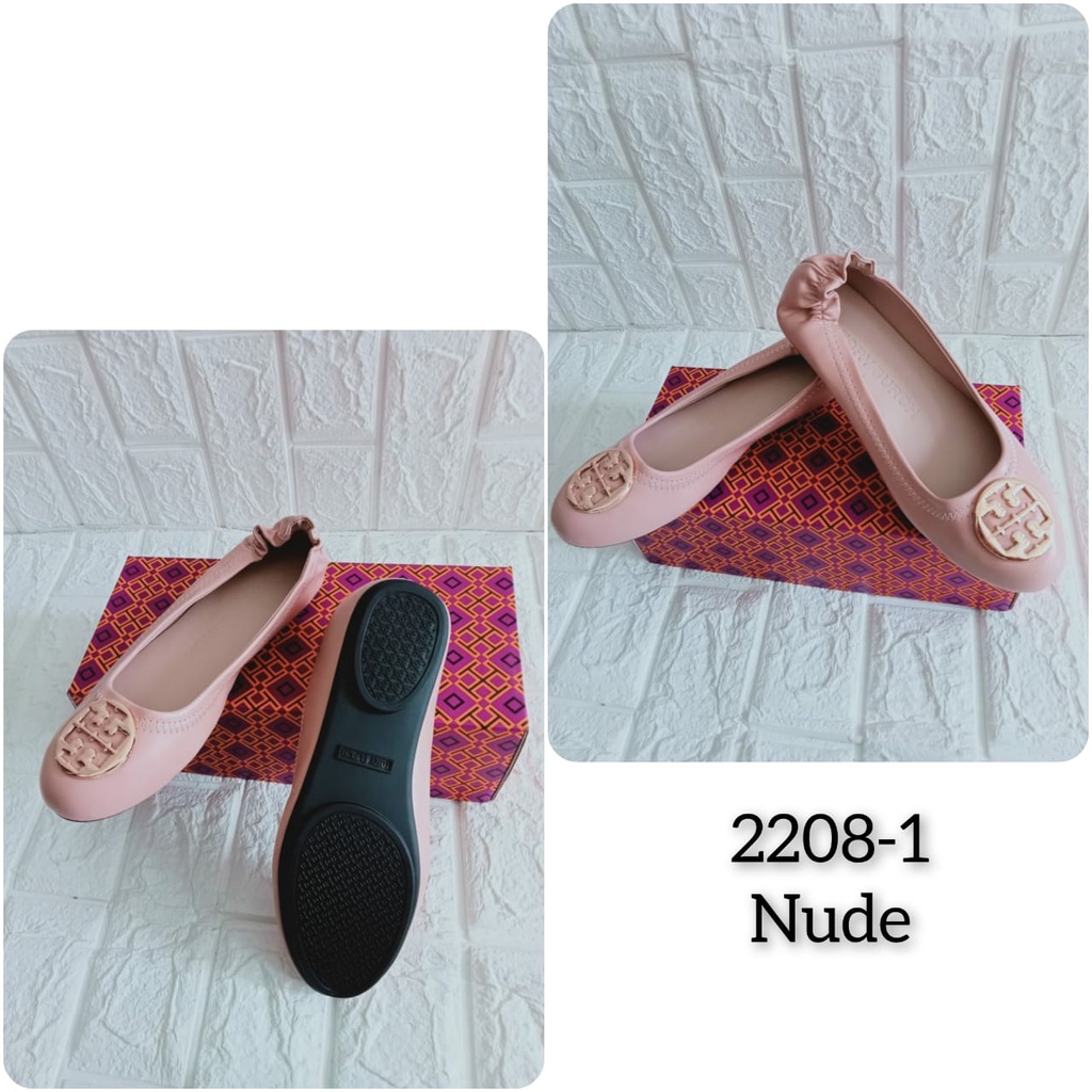 FLAT IMPORT LOGO GOLD BAHAN TOry Burch KODE 2208-1