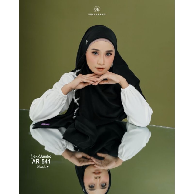 hijab segiempat jumbo arrafi jilbab variasi cutting kerudung polos Arrafi kode 541 jumbo