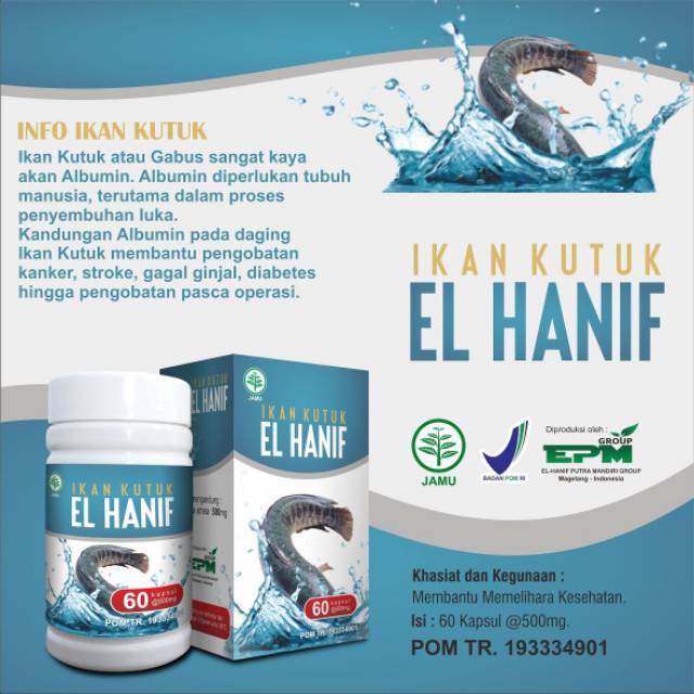 Kapsul Ikan Kutuk EL Hanif - Kapsul Ikan Kutuk Original 60 Kapsul