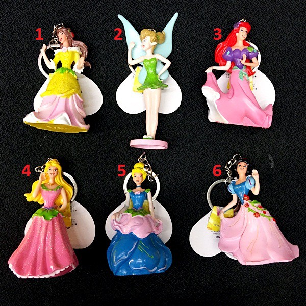 Gantungan Kunci Keychain Disneyland Princess Snow White, Cinderella, Ariel, Belle, Jasmine Ori Japan