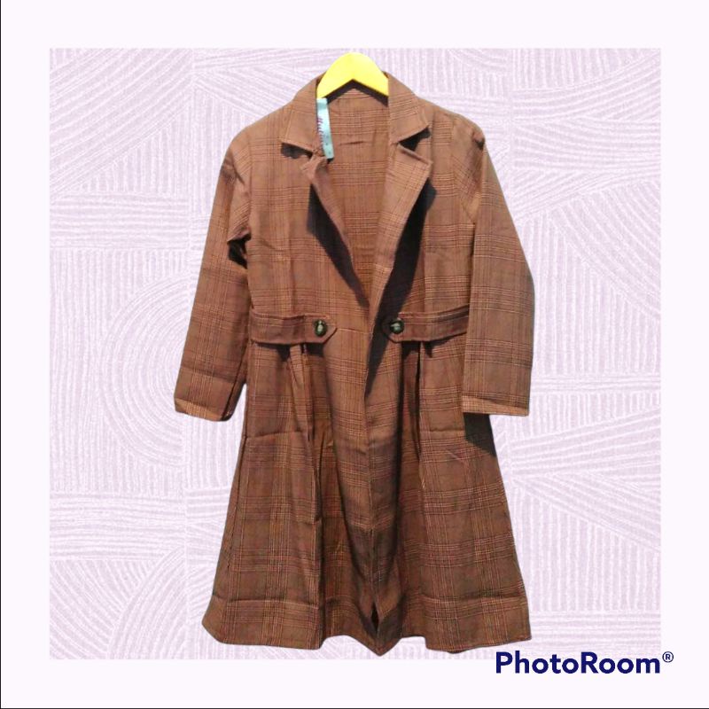 BLAZER COAT MOTIF KOTAK ALA KOREA