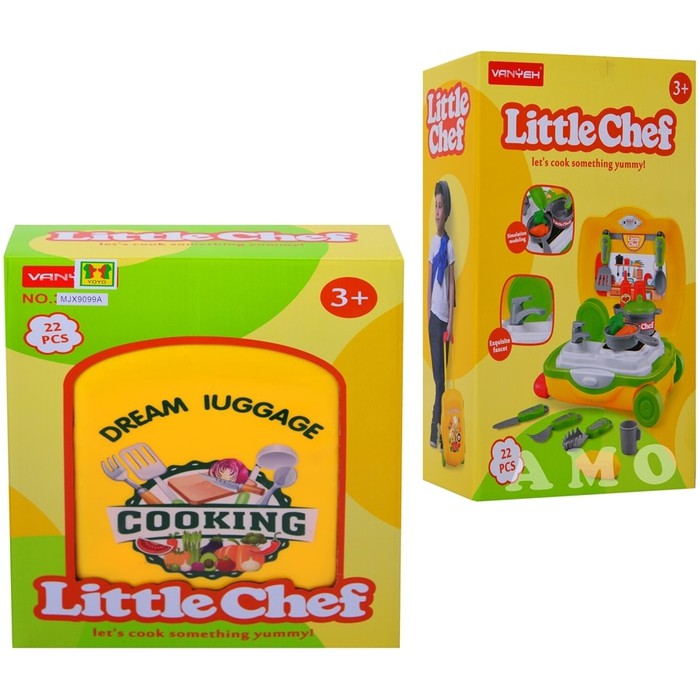 LITTLE CHEF TROLLEY 22PCS 9099A MAINAN ANAK MASAKAN