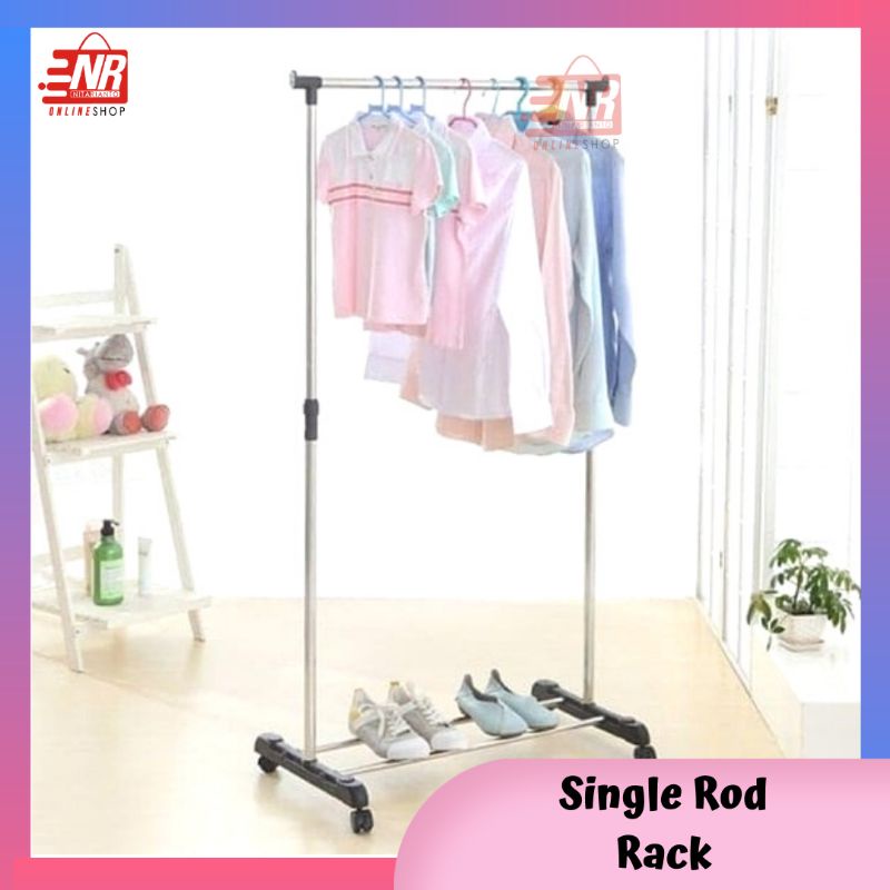 Rak Serbaguna Single Rod Rack / Rak Gantung / Gantungan Serbaguna / Rak Baju