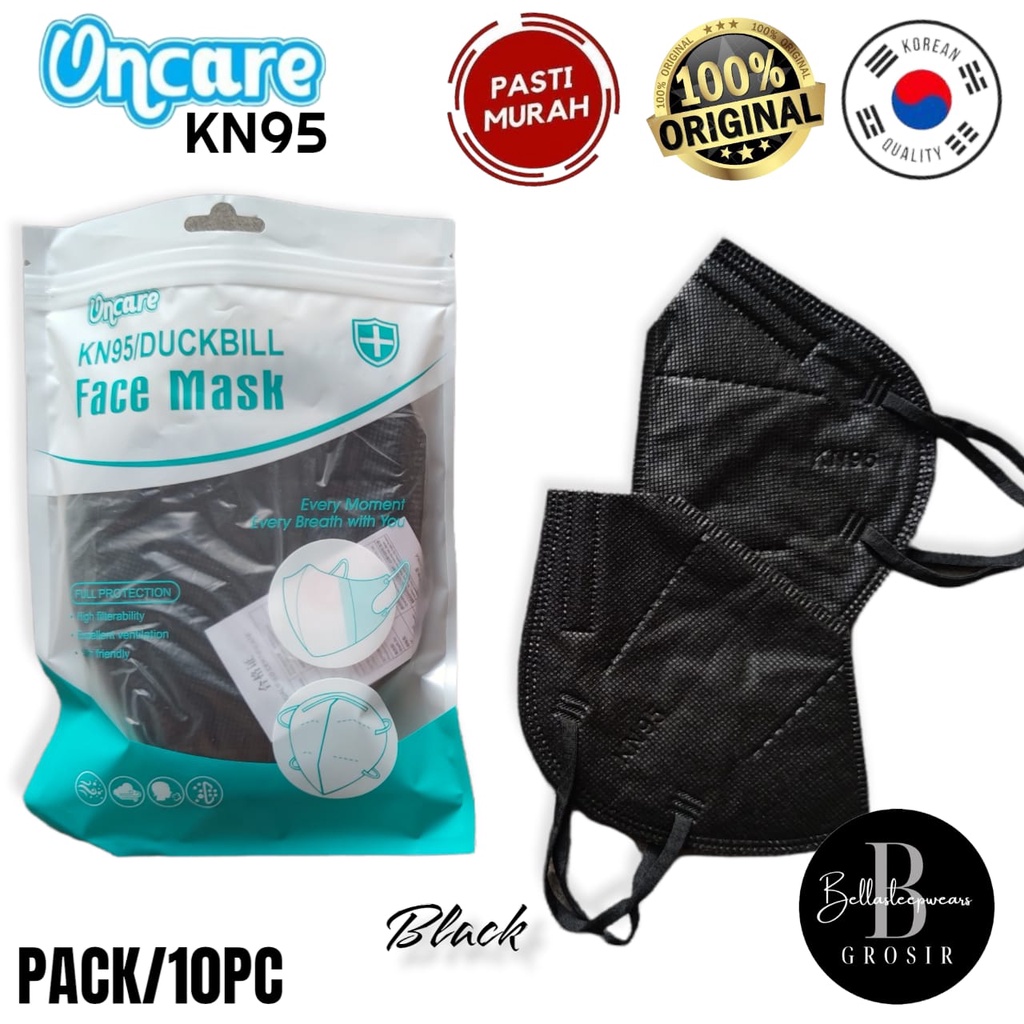 PROMO KN95 10 PC - MASKER KN95 MURAH EARLOOP 5PLY PUTIH DAN HITAM ABU - ONCARE / FACE MASK MURAH