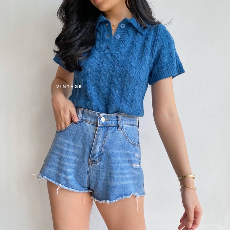 BLOUSE WANITA ANABELLE TOP BASIC CASUAL-1