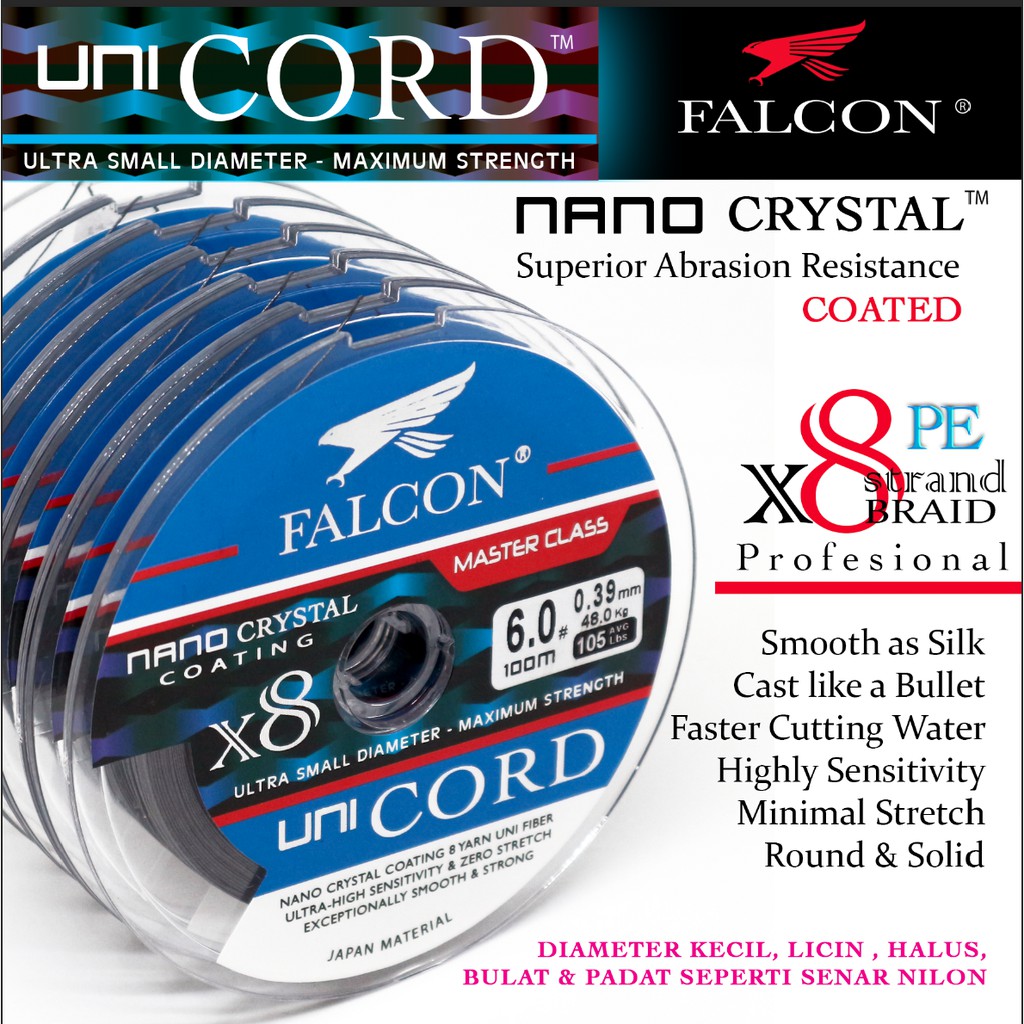 Senar PE X8 Falcon Uni Cord Nano Crystal Coated 100M Connecting