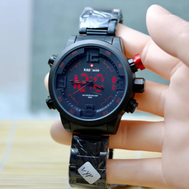 JAM TANGAN PRIA NEW KADEMAN ORIGINAL RANTAI STAINLESS DOUBLE TIME WATER RESIST
