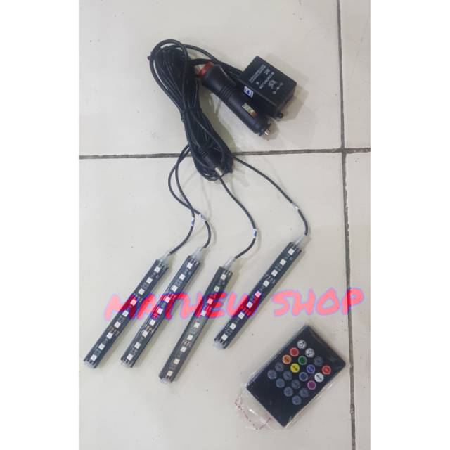 Lampu Led Kolong RGB + Remote Mobil / Lampu Led Kolong Dashboard / Lampu Kolong