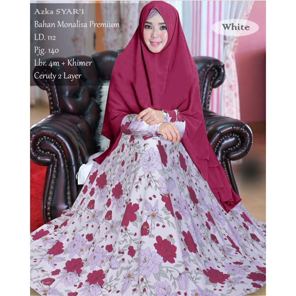 Baru AFASHION GAMIS SYARI AZKA / Fashion Muslim Wanita Monalisa Gamis lebaran