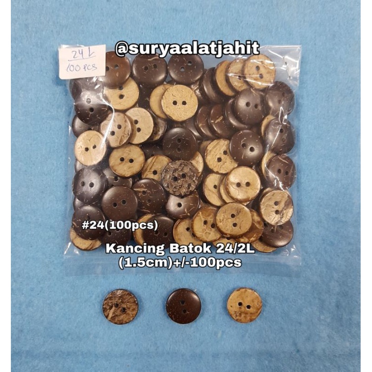 Kancing Batok 24/2L/1.5cm +/-100pcs =rp.7.500/1bks