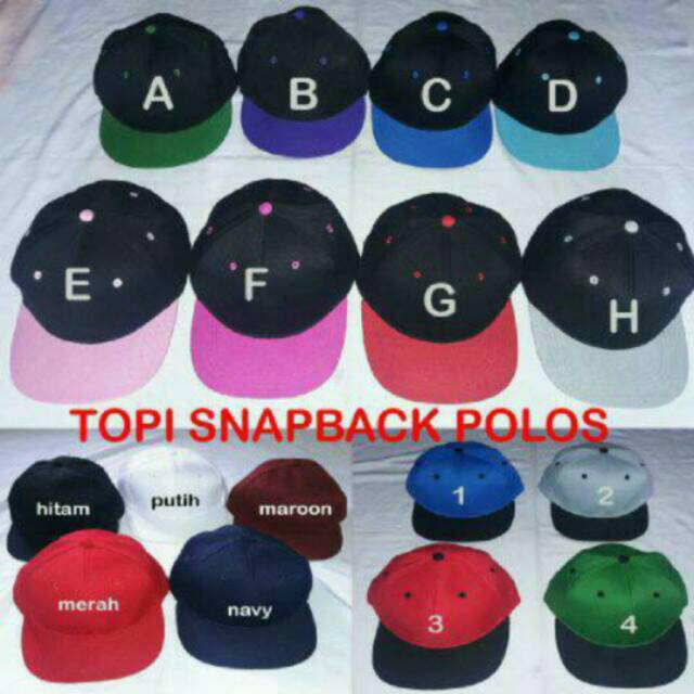 Topi snapback hitam polos distro