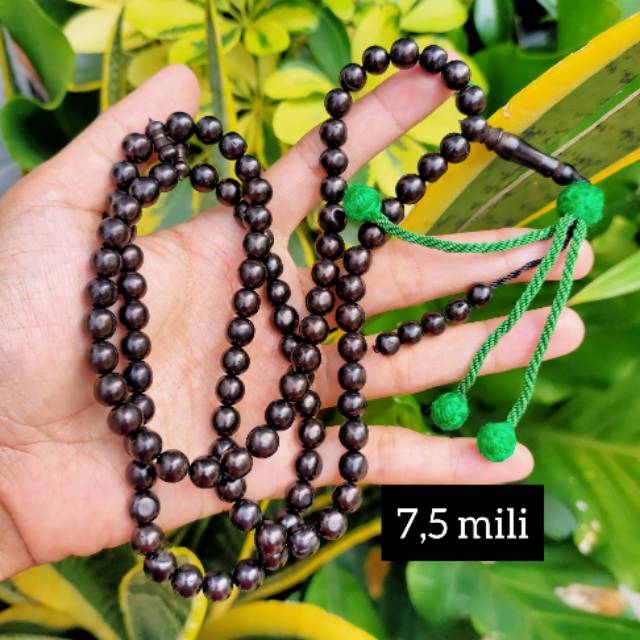 HARGA EKSKLUSIF Tasbih 99 kokka kaukah bulat rumbai 7,5 mm hitam