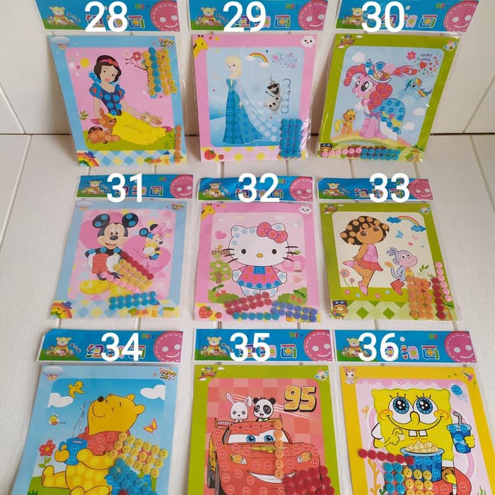 

Promo Mainan Edukasi Stiker Kancing / Mosaik Button Sticker Souvenir Anak Bagus