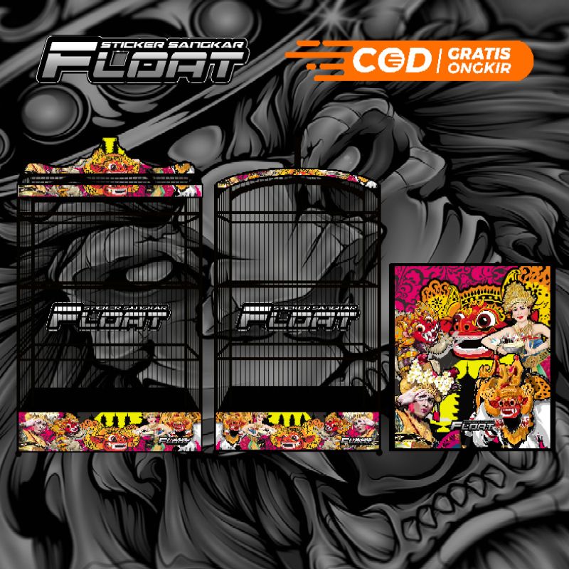 STIKER DECAL SANGKAR KOTAK REPLIKA KOSAN MOTIF BALI