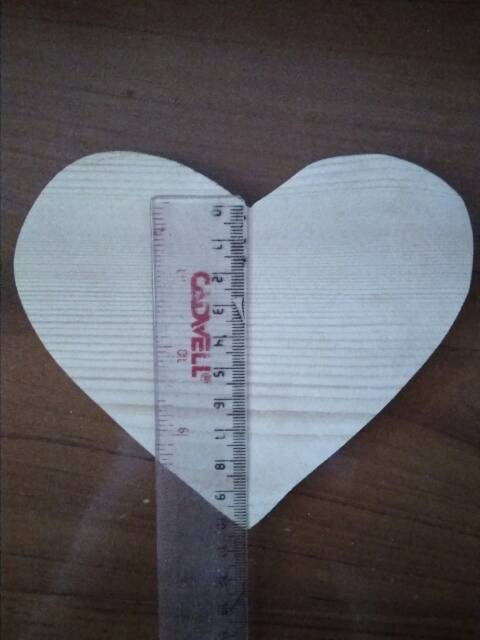 Simbol love kayu tinggi 10 cm lambang hati heart symbol Wood craft