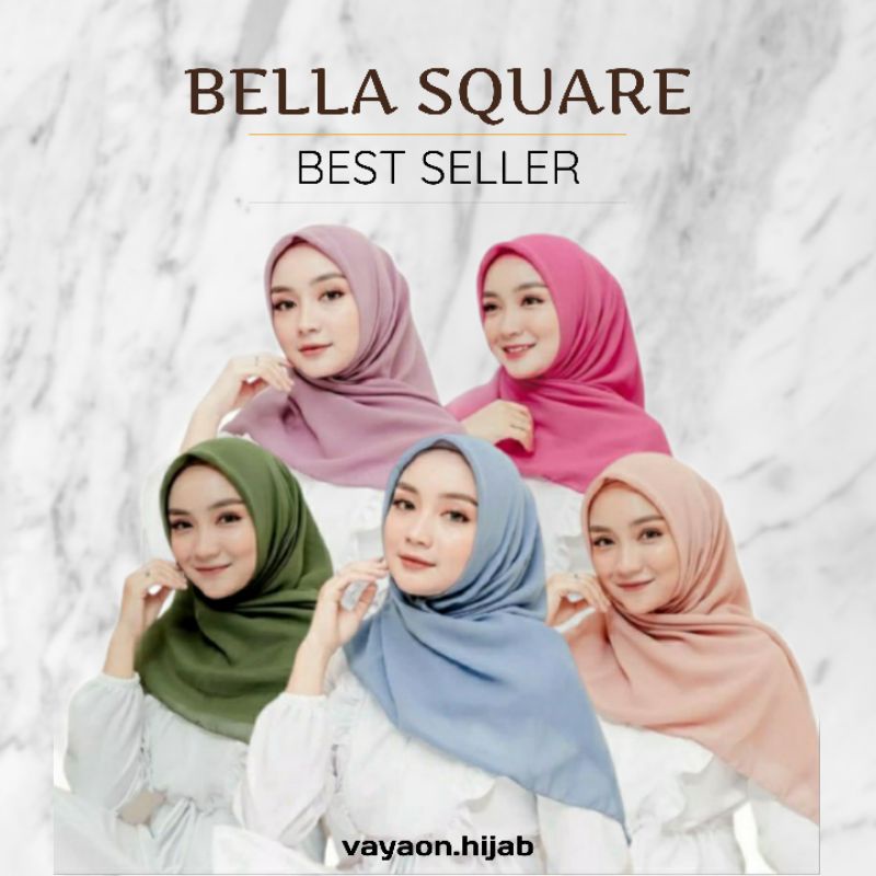 Hijab Segiempat BELLA SQUARE ANTI LETOY PREMIUM Pollycotton polos 47 Warna Jilbab Bela Laudya Square Murah vayaon hijab