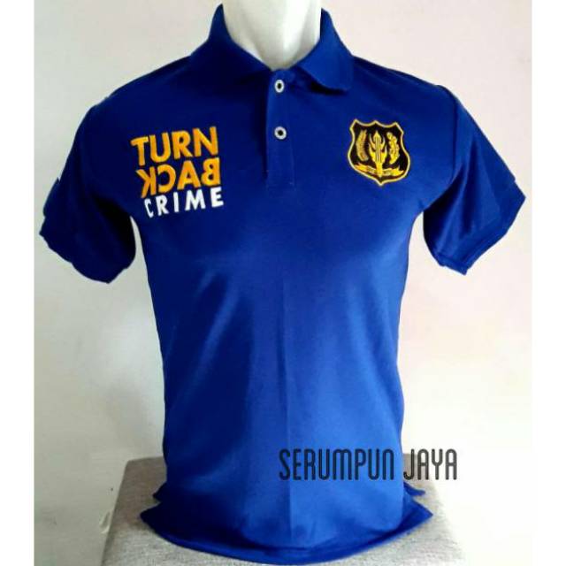 KAOS SECURITY BIRU TURN BACK CRIME - KAOS TBC SECURITY BIRU LOGO KUNING FULL BORDIR