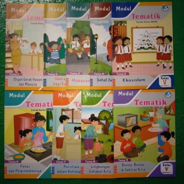 Harga satu paket buku modul pen aan tematik k13 kelas V semester 1 dan 2 penerbit bina pustaka