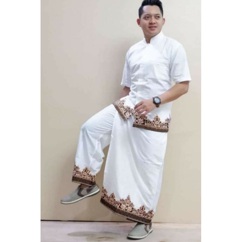 COD Celana sarung dan kemeja koko Batik solo Pria Trendy