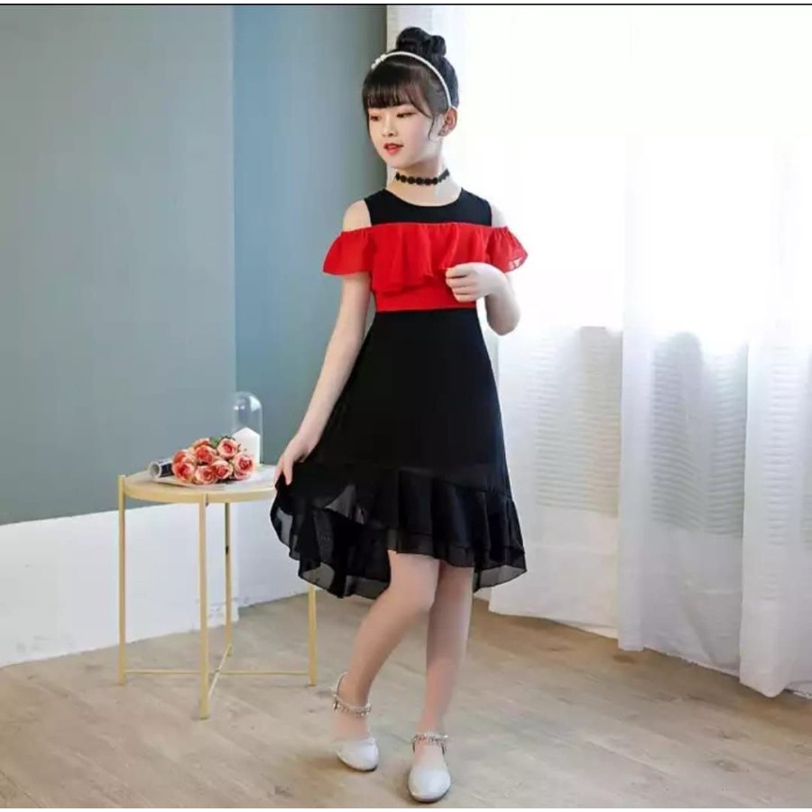 Dress Pesta Anak Perempuan Usia 7 8 9 10 Tahun Gaun Anak Cewek Rok Mini / Dress Ulang Tahun