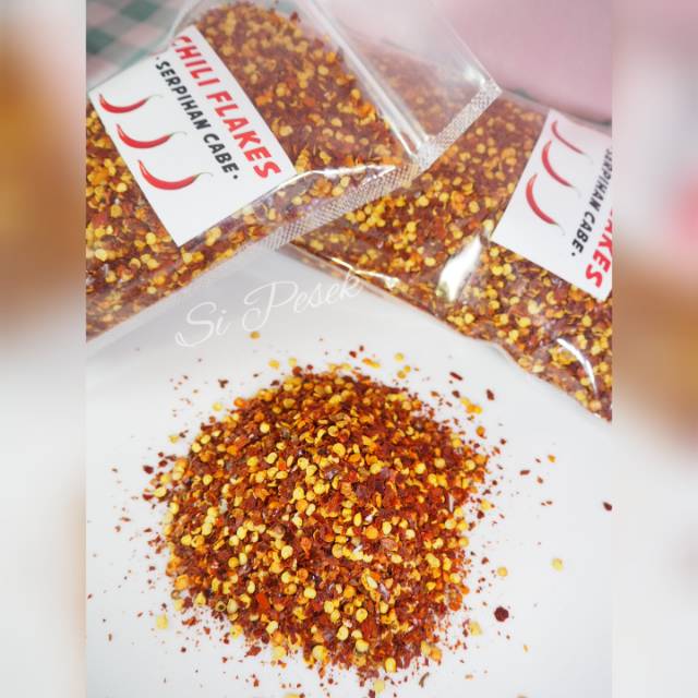

Cabe Giling Kasar / Chili Flakes 500 GR Murni Halal Import / Premium Quality.