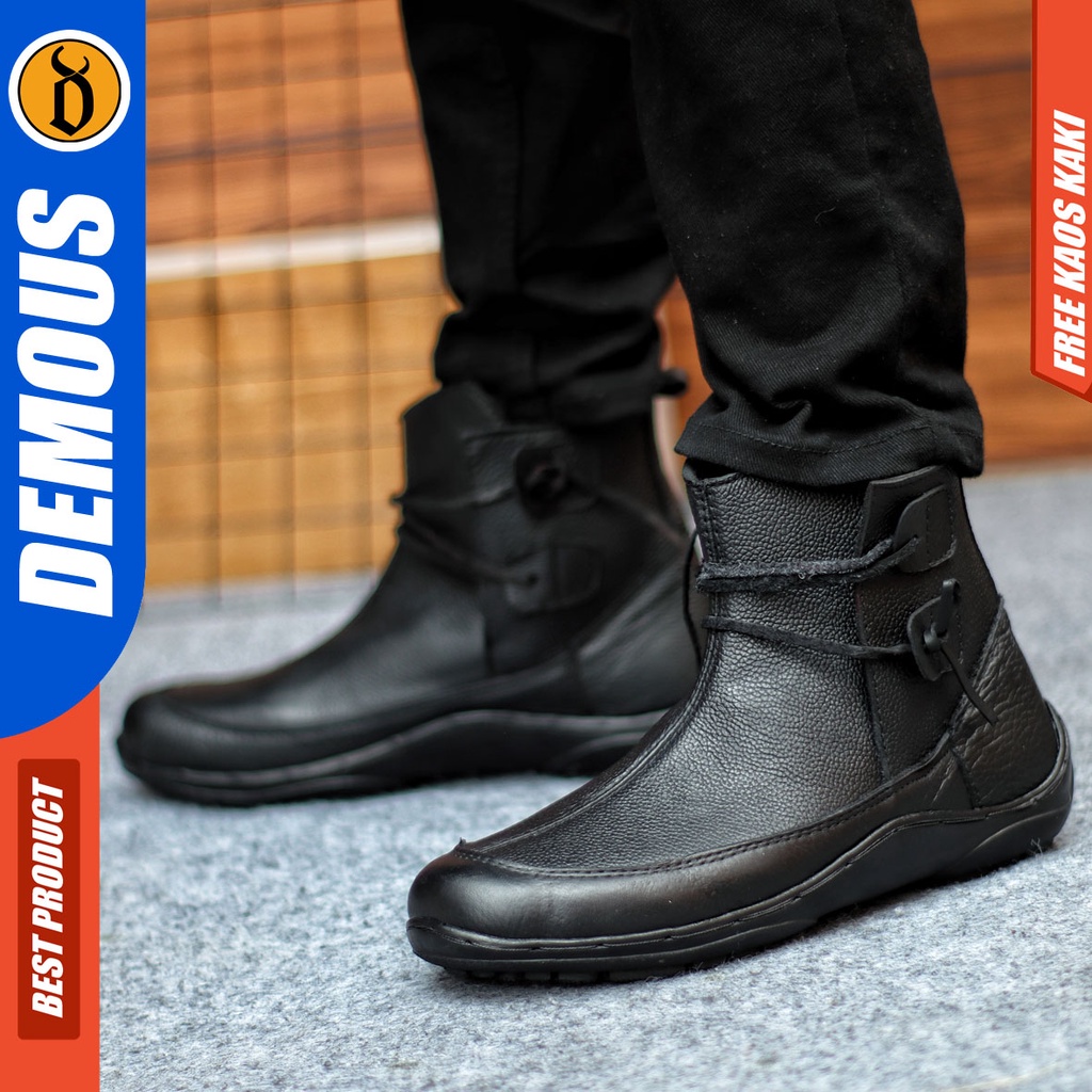 Sepatu Formal Pria Sepatu Casual Pria Kulit Asli Slop Sepatu Pantofel Kerja Kantor Kuliah Kondangan Sepatu Hitam Pria DEMOUS BLOPER