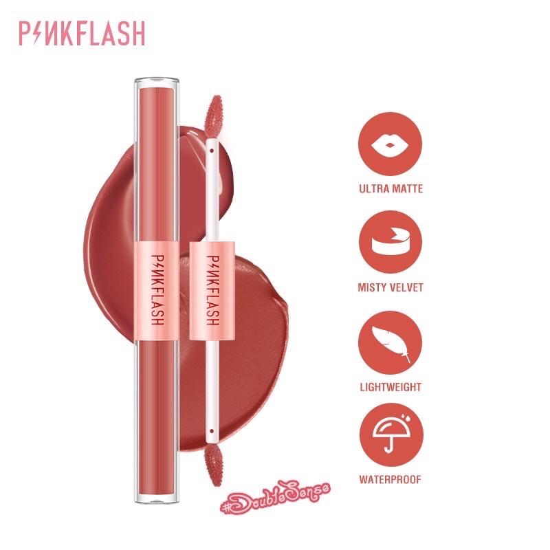 PINKFLASH DUO LIPGLOSS | two in one make up finsh | two in one liquid matte lipstik