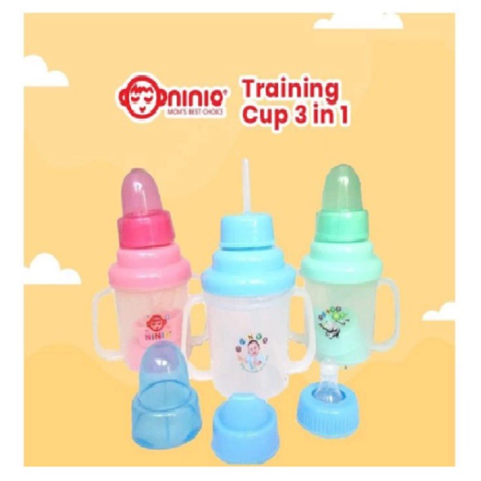 NINIO BOTOL MINUM BAYI TRAINING CUP 3 IN 1 DOT BABY BOTOL BAYI TEMPAT MINUM ANAK